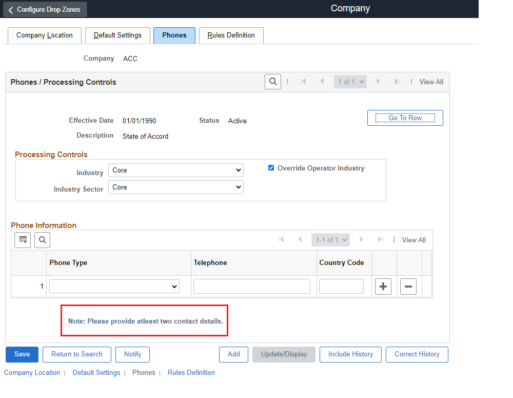 Dwell Deep into Drop Zones – PeopleSoft PUM 34 Feature
- Drop Zone configured Company page on PIA