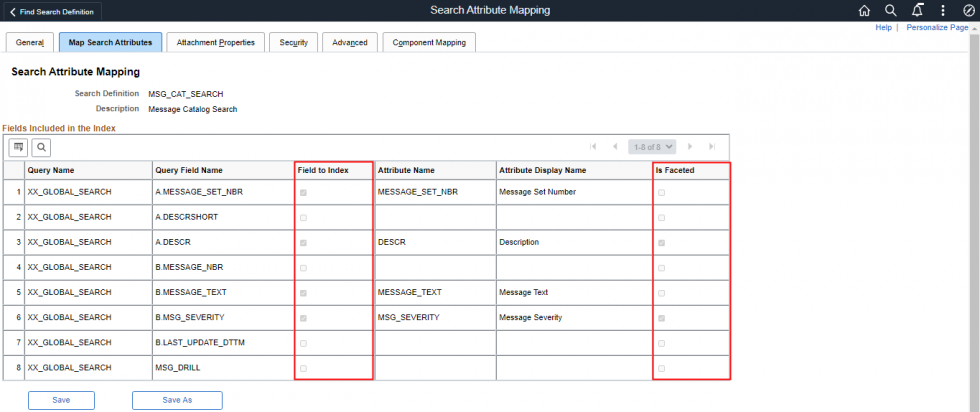 PeopleSoft Global Search – Step Wise Configuration
 - Search Attributes