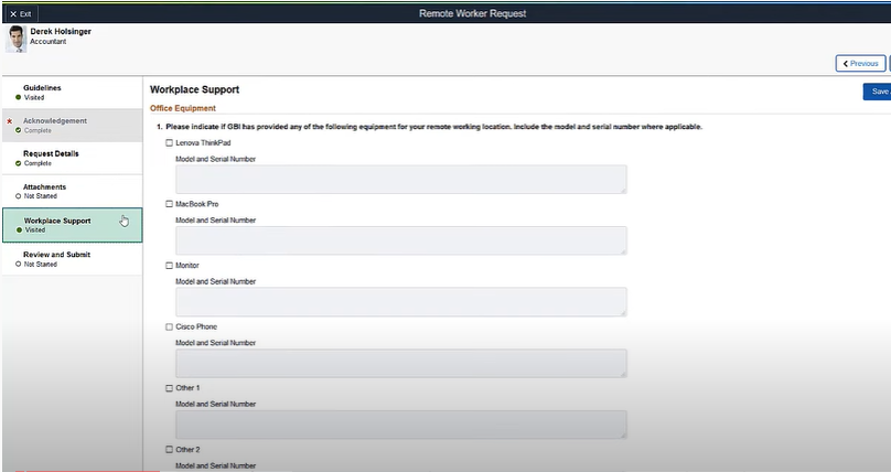 step 5 Workplace support of Remote Worker - Remote Worker | PeopleSoft HCM Image 40