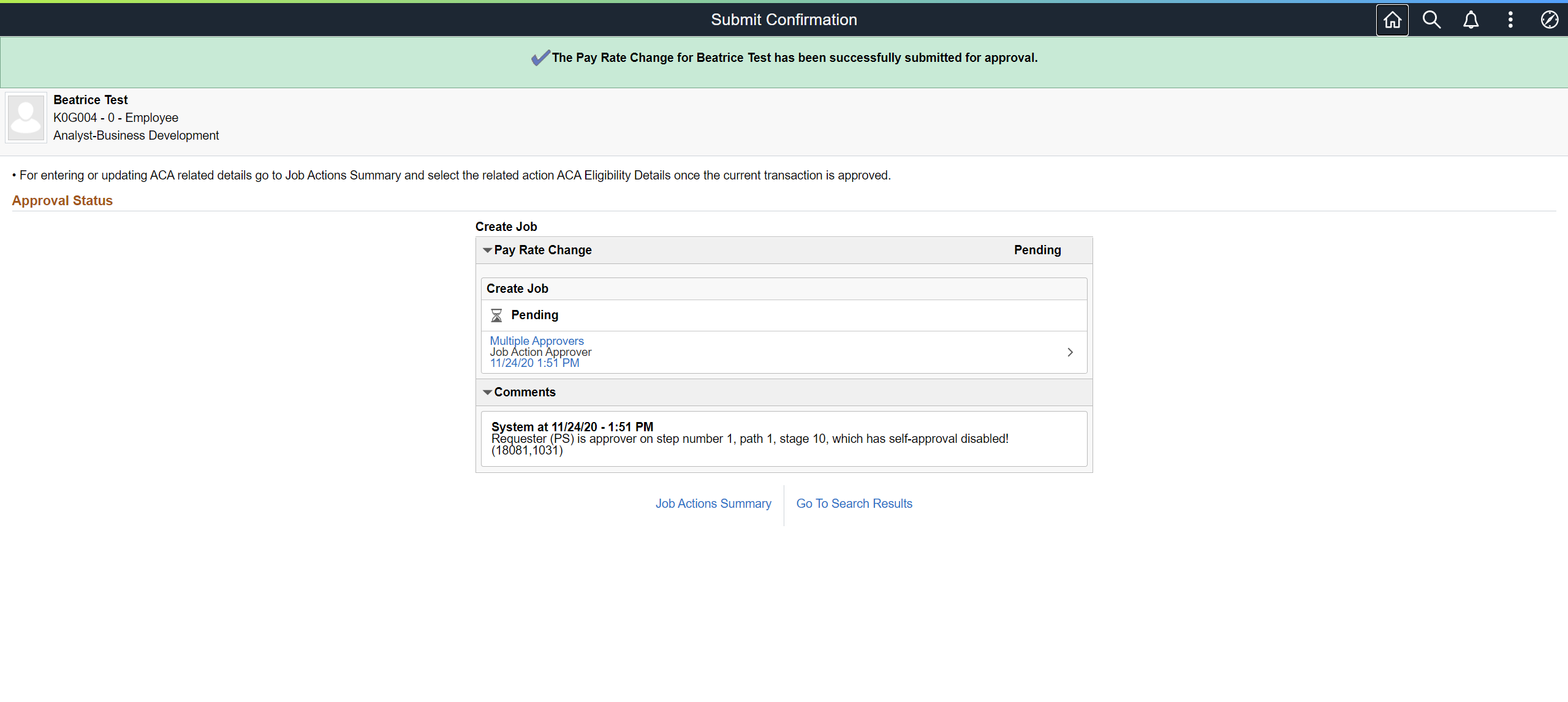 Modern & Fluid Job Data Page on PeopleSoft HCM PUM 36
- Confirmation Page