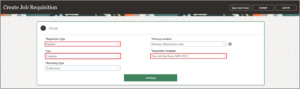 Setup and Usage of the Pipeline Requisition - Fig. 12 Creating New Job Requisition