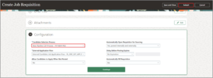 Setup and Usage of the Pipeline Requisition - Fig. 14 Selecting the Pipeline CSP process in the Job Requisition