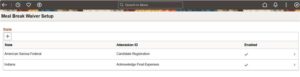  Time Reporters Waiving Meal Breaks - PeopleSoft HCM Update Image 50 - Figure 3 - Represents the Meal break setup