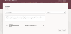How to Configure AI Agent Task Type for Guided Journeys in Oracle HCM Cloud Fig 4: Adding the respective document