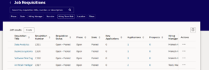 Fig 6: Job Requisition Page