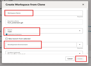 Fig 2: Specify the workspace name