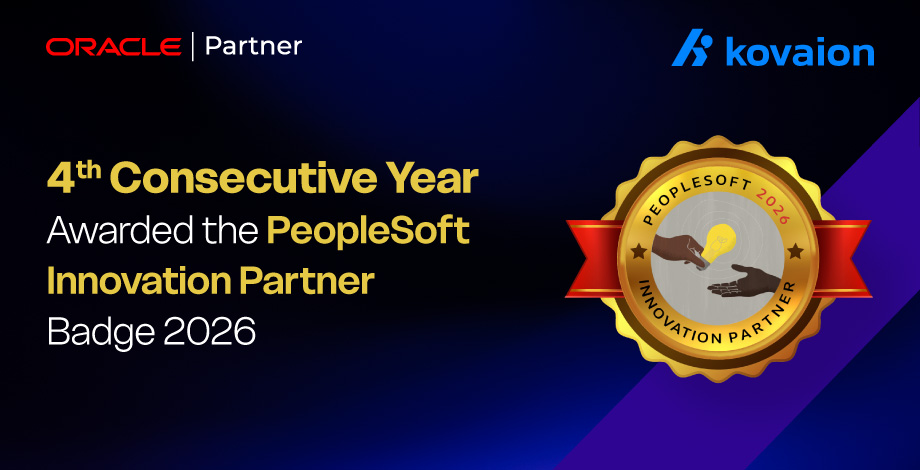 Kovaion Secures Oracle PeopleSoft Innovation Partner Badge for the 4th Consecutive Year in 2026