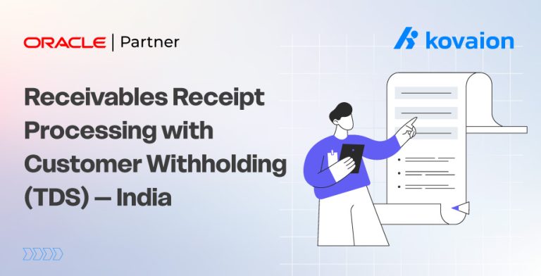 Receivables Receipt Processing with Customer Withholding (TDS) – India