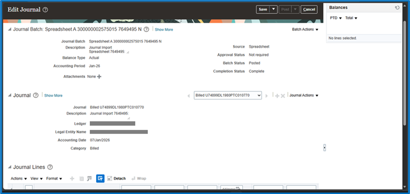 Create Journals Using Spreadsheet (ADFDI) in Oracle ERP Cloud and 25D Upgrade – General Ledger - Review and Post the Journal