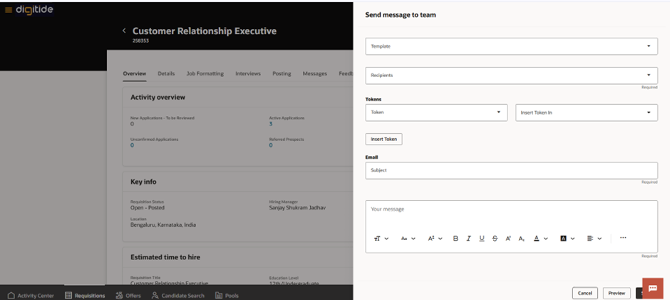 Implementation Workbook: Redwood "Send Message to Team" - Send Message to Team Action