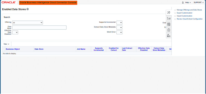 Business Intelligence Cloud Connector - Oracle Business Cloud Connector Console