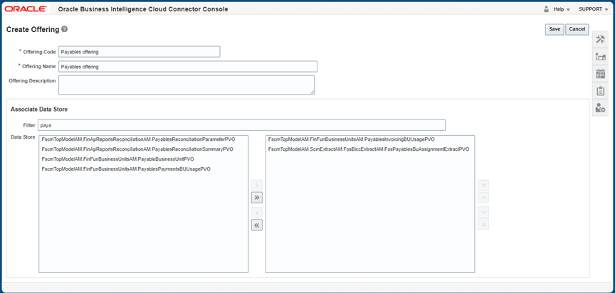 Business Intelligence Cloud Connector - Create Offering