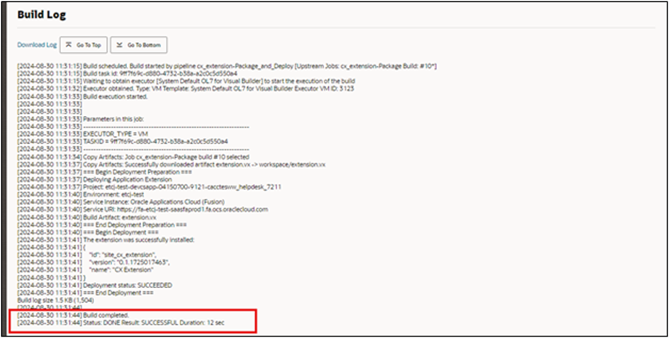 Customizing Employee Help Desk UI using Visual Builder Studio - build log