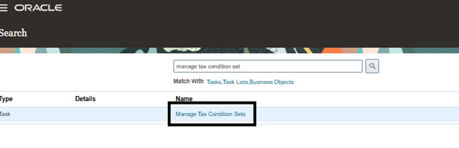 Applying Old TDS Prepayments to New TDS Invoices in Oracle ERP Financials. - . Manage Tax Condition Sets