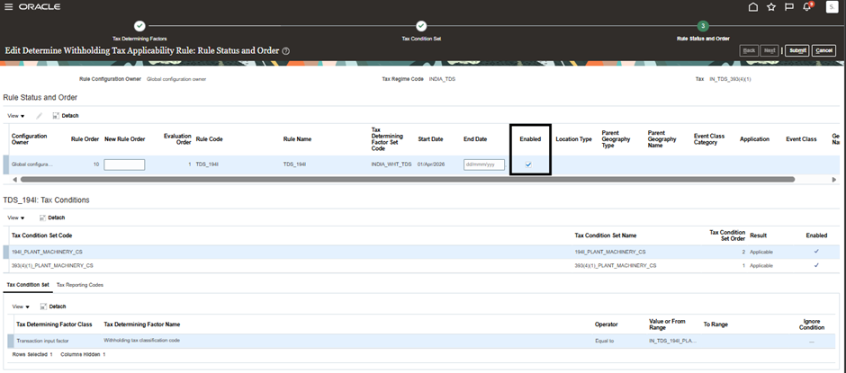 Applying Old TDS Prepayments to New TDS Invoices in Oracle ERP Financials. - select the Global Configuration Owner