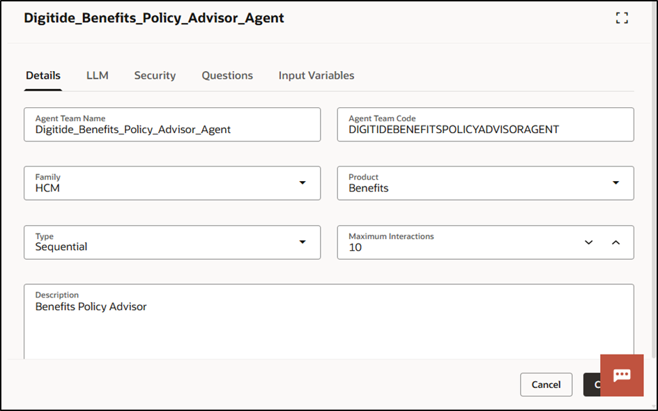 AI Powered Policy Advisor - Fill in the details and click on create