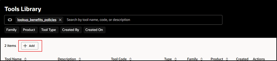 AI Powered Policy Advisor - Click on Add to create a document tool