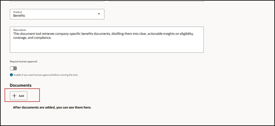 AI Powered Policy Advisor - Click on Add to attach the document