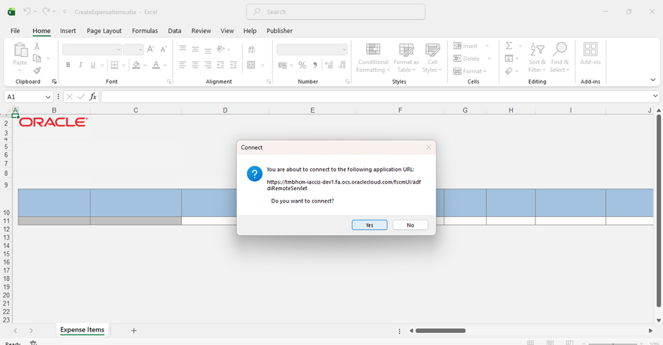 Creating Expenses with Excel Made Easy - Connect to Fusion