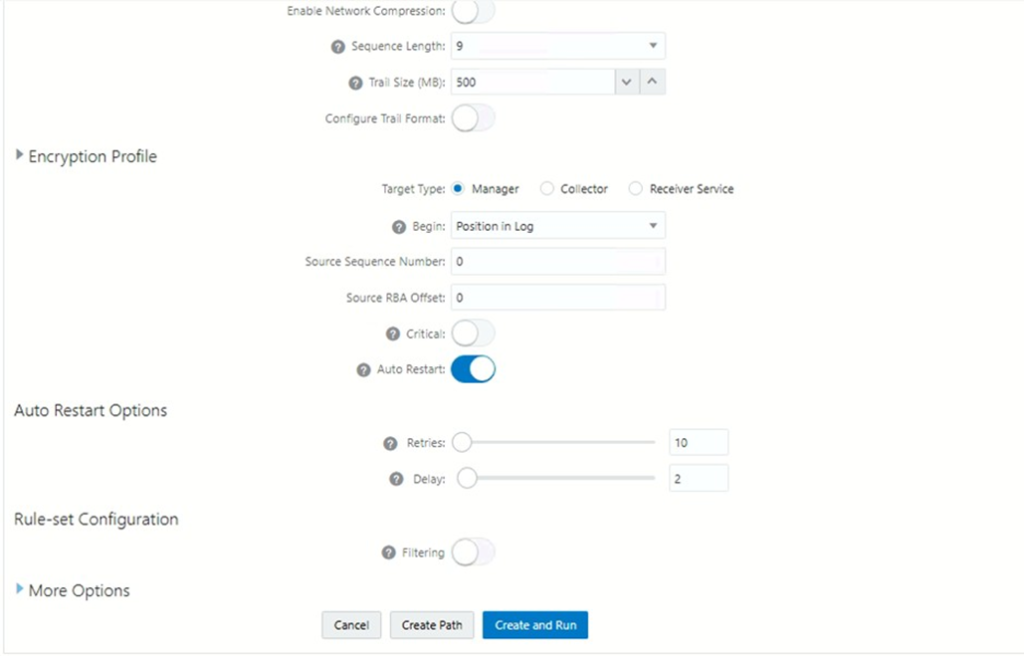 Set Up Bidirectional Replication for Oracle GoldenGate Microservices Architecture - Click Create and Run to start your Extract