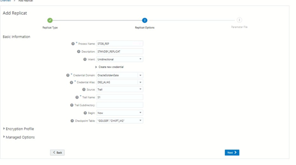 Set Up Bidirectional Replication for Oracle GoldenGate Microservices Architecture - ADDING REPLICAT STDB_REP FOR MACHINE 2