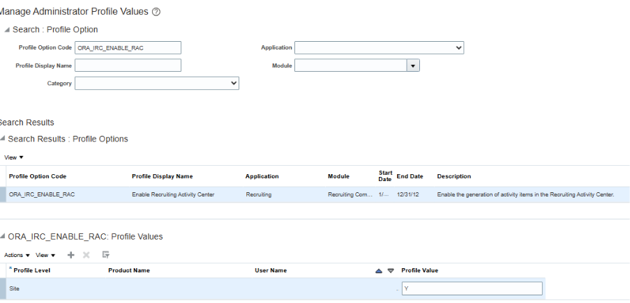 Enable the Profile Option