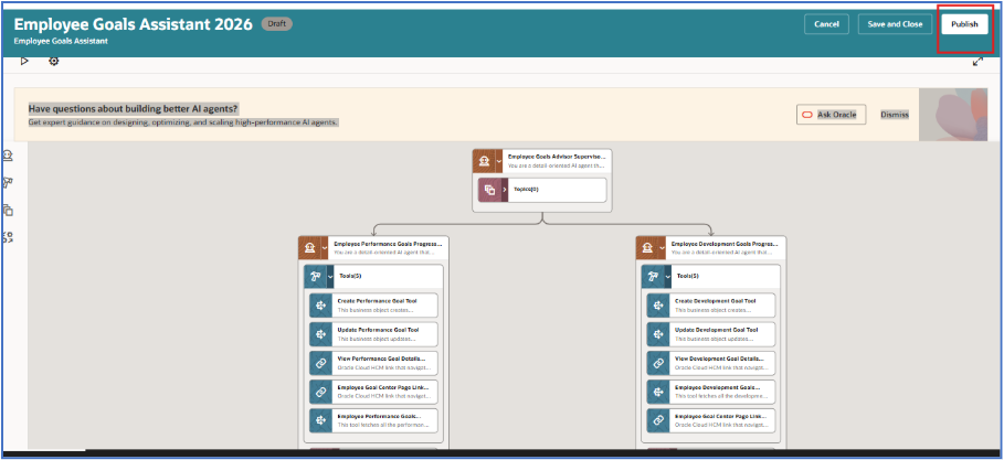 Enhancing Employee Goal Assistant Using AI Agent in Performance Module -Employee Goals Assistant Publish page