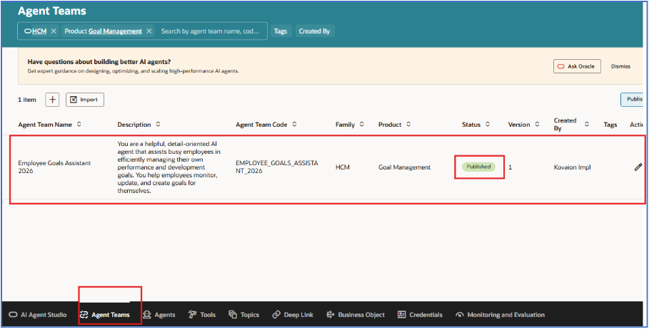 Enhancing Employee Goal Assistant Using AI Agent in Performance Module - AI Agent Team