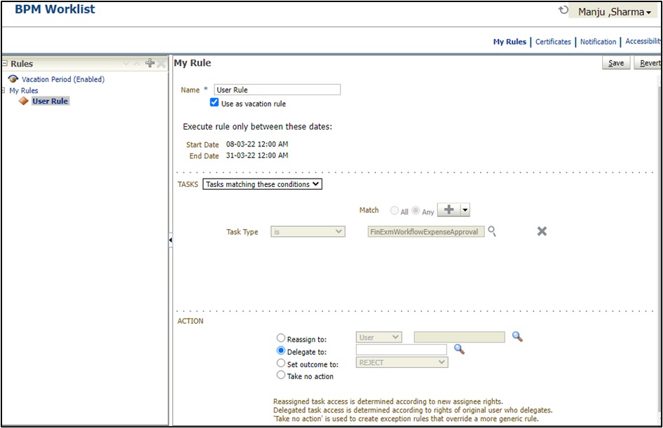 Absence Management Vacation Rules in Oracle HCM Cloud  - In Task Section > Click on the + Icon 