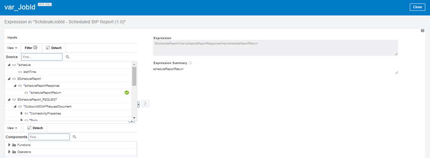 Schedule BIP Report And Place Data Onto Content Server from OIC - Variable JobId