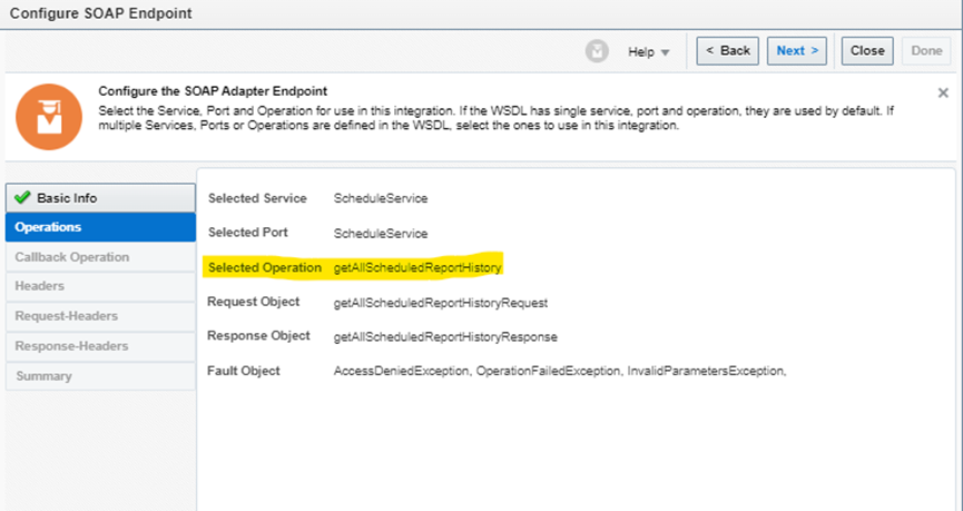 Schedule BIP Report And Place Data Onto Content Server from OIC -GetAllScheduleReportHistory
