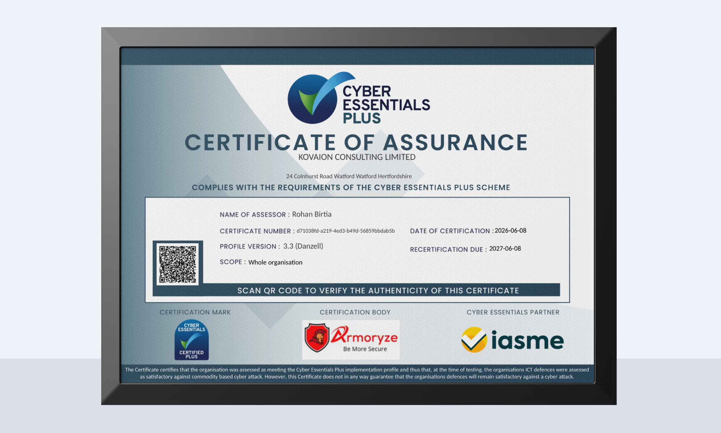 Cyber Essentials Plus Certification