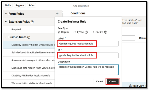 Enhancing Oracle Cloud HCM with Defaulting and Validation Rules Using Visual Builder Studio - Create the Rule