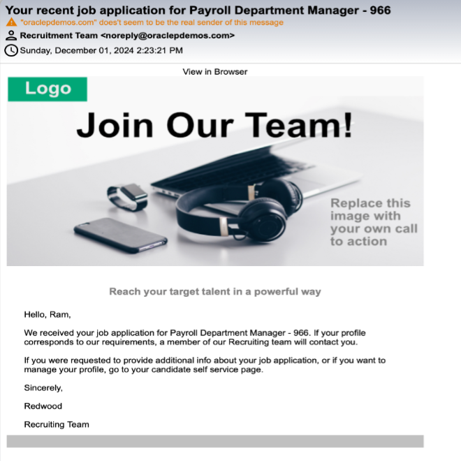 Oracle Recruiting Cloud Global Templates - after Global Templates