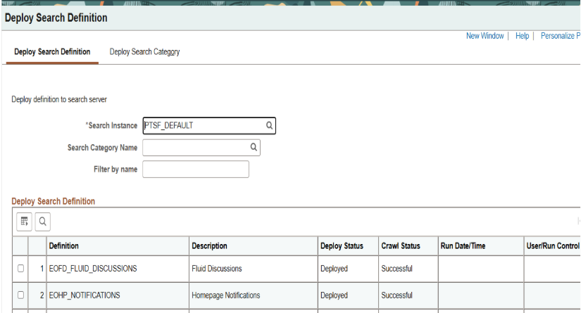 PeopleSoft HCM PUM 55 Approval Insights for Administrators Guide
- Deploy search definition