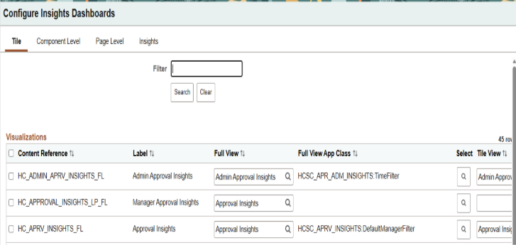 PeopleSoft HCM PUM 55 Approval Insights for Administrators Guide
- Configure insight dashboards
