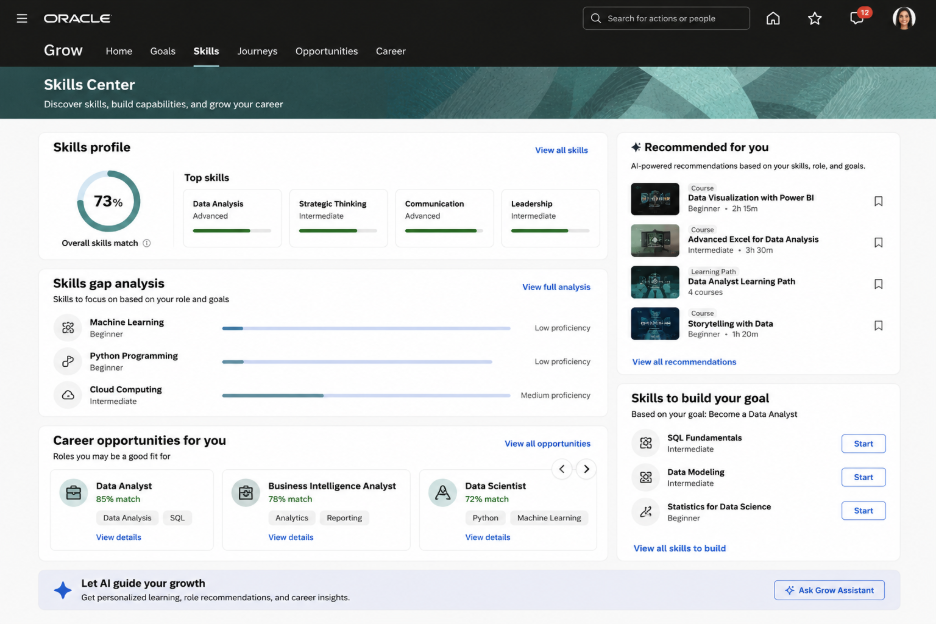 Generative AI in Oracle Learning Cloud: Transforming Learning Content Creation
- Skills-Based Learning Recommendations