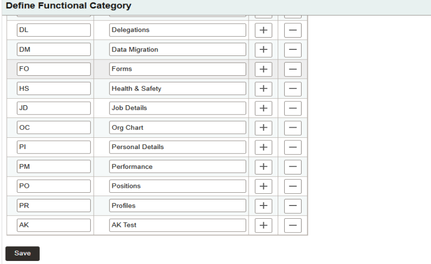 PeopleSoft HCM PUM 55 Approval Insights for Administrators Guide - Define functional category