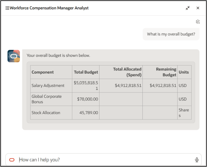 Oracle Fusion Cloud HCM 26C - Workforce Compensation Analyst AI Agent- 1
