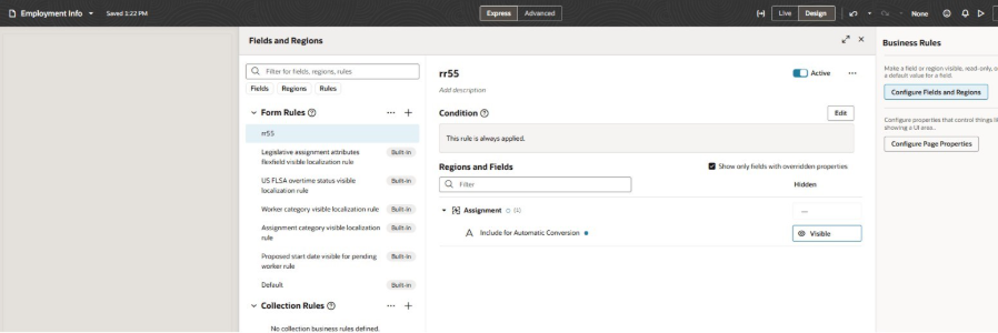 Oracle Fusion HCM 26B - Viewing the Include for Automatic Conversion Field on Redwood Employment Pages - 2