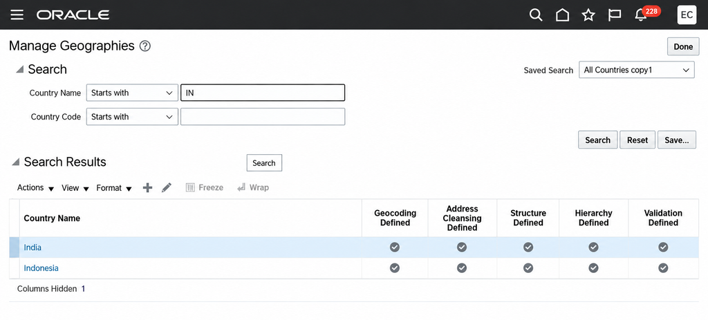Oracle Fusion HCM Geography - Managing Geographies
