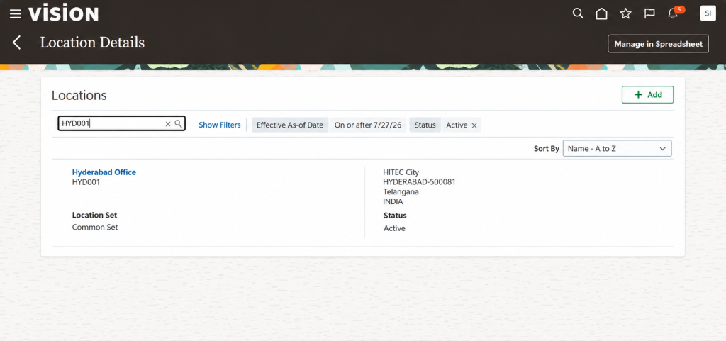 Oracle Fusion HCM Loading Location - Validate the Loaded Location