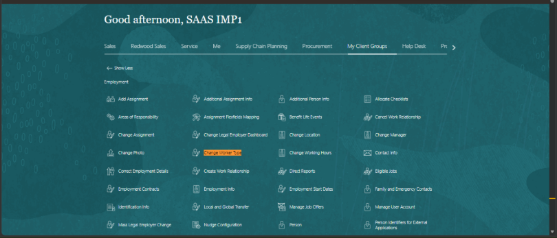 Oracle HCM 26B - Change Worker Type Process - 0
