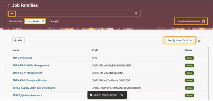 Save Your Searches on Redwood Workforce Structures Search Pages - Oracle HCM Cloud - 1