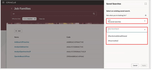 Save Your Searches on Redwood Workforce Structures Search Pages - Oracle HCM Cloud - 2