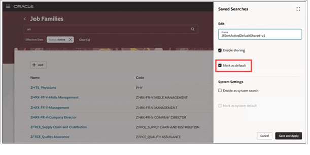 Save Your Searches on Redwood Workforce Structures Search Pages - Oracle HCM Cloud - 4