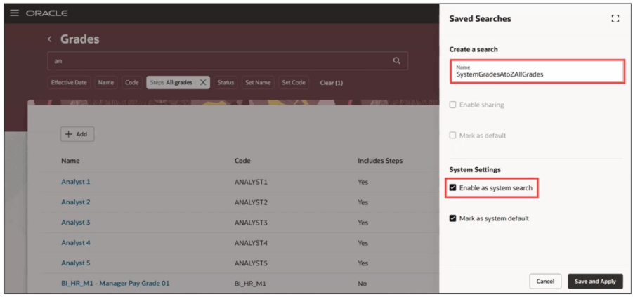 Save Your Searches on Redwood Workforce Structures Search Pages - Oracle HCM Cloud - 8