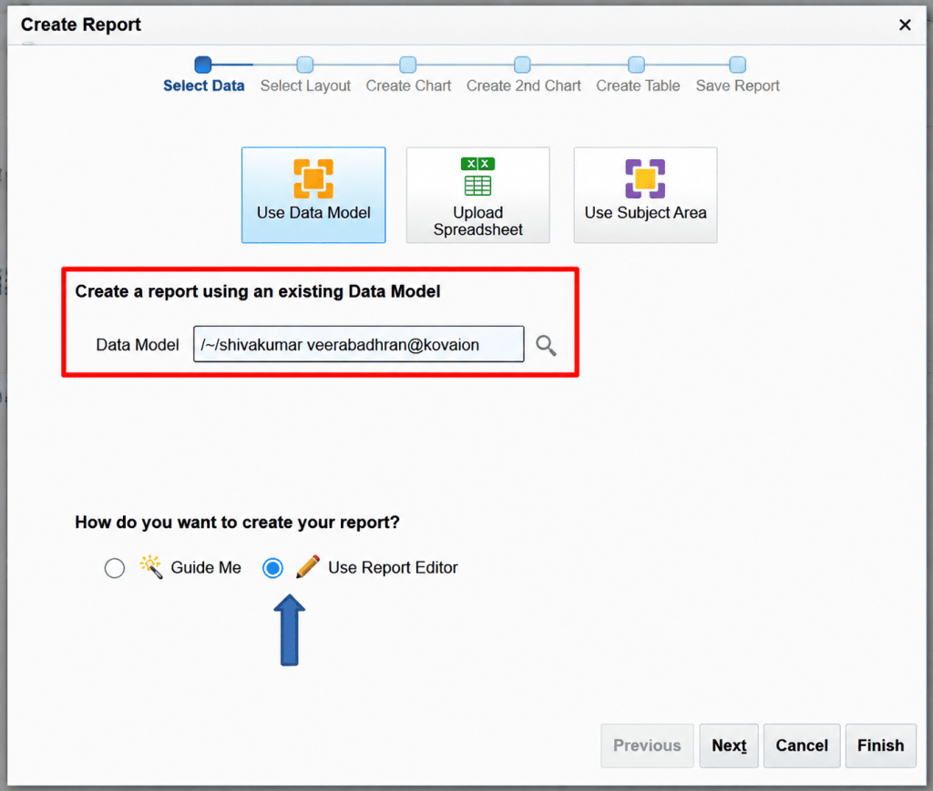 Creating a BI Publisher Report Layout for Job Reports in Oracle Fusion HCM - Fig 10 Select Data step with the Job Data Model selected