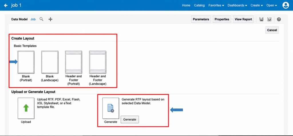 Creating a BI Publisher Report Layout for Job Reports in Oracle Fusion HCM - Fig 11 Report editor with the generate layout option