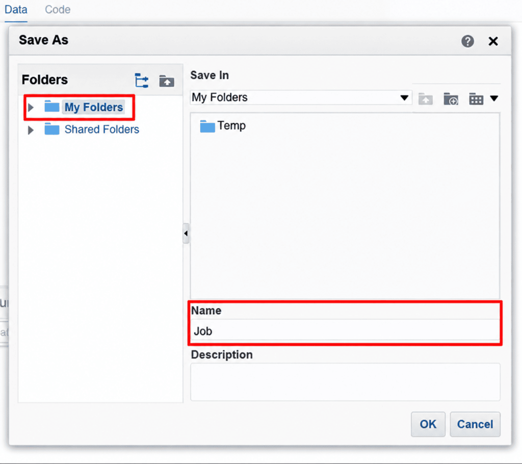 Creating a BI Publisher Report Layout for Job Reports in Oracle Fusion HCM - Fig 7 Save As Dialog for Job Data Model